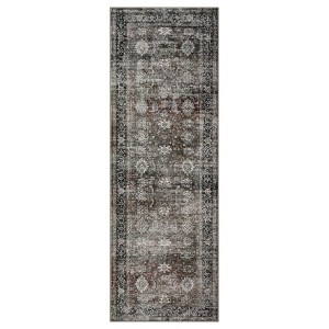Living Room Rug, Washable Vintage Floral Low Pile Non Slip Carpet for Bedroom, Dining Room, Office, Farmhouse Rug - 1 of 4