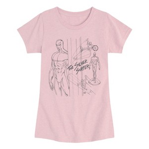 Girls' - Marvel - Fantastic Four Retro Silver Surfer Sketch Fitted Short Sleeve Graphic T-Shirt - 1 of 3
