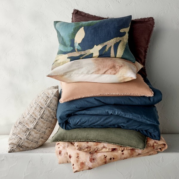 Funda de edredón y juego de fundas de almohada de mezcla de lino resistente con estampado de cuadrícula - Casaluna™ 7