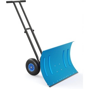 Coucheta 30 Inch Heavy Duty Wheeled Snow Shovel with Adjustable 5-Position Handle and Multi-Angle Blade - 1 of 4