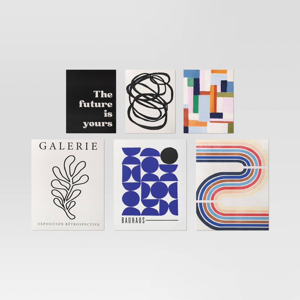 20" x 16" 6pc Modern Movement Wall Art Set Poster Prints - Room Essentials™