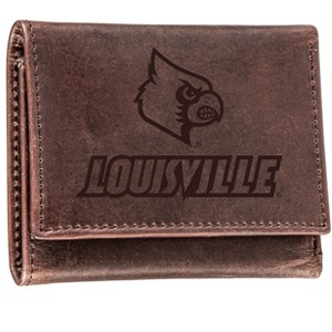 Evergreen NCAA Louisville Cardinals Brown Leather Trifold Wallet Officially Licensed with Gift Box - 1 of 1