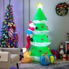 Costway 7 FT Inflatable Christmas Tree with Santa Claus & Dog Self-inflating Decoration - 2 of 4