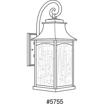 Elegance Maison Bronze Outdoor Lantern with Clear Seeded Glass, 23.75"