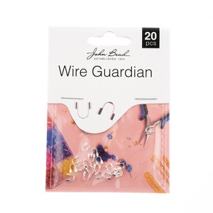 John Bead Must Have Findings Metal Silver 4x4mm Wire Guardian for Jewelry Making Findings, 20 Pieces - 1 of 4