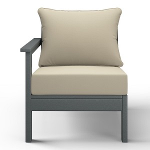 WestinTrends  Avalon Outdoor Patio HDPE Left Arm Facing Sectional Corner Club Chair with Patio Cushions - 1 of 4