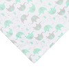 Everyday Kids Gray and Green Elephant Baby Blanket – 30" x 40", High Pile Fleece and Mink - 3 of 4