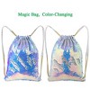 Generic  Sparkly Drawstring Backpack Mermaid Sequin Dance Bag Sports Gym - 2 of 4