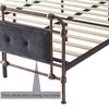 Metal Queen Size Bed Frame With Upholstered Headboard And Footboard, Heavy Duty Metal Slats Supports, No Noise, No Box Spring Needed, Easy Assembly - 2 of 4