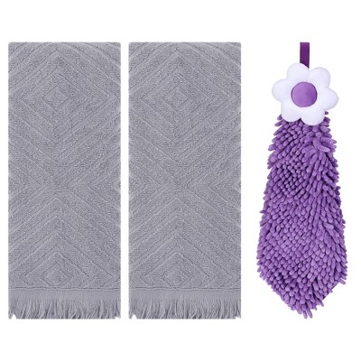 REGALWOVEN 3 Pcs Bathroom Soft and Absorbent Decorative Hand Towel