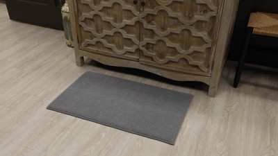 20x34 Fine Chenille Memory Foam Bath Rug Dark Gray - Threshold™