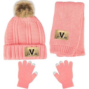 ZUPPAD Kids Knit Hat/Scarf/Gloves Set,Winter Warm Set with Beanie and Long Scarf - 1 of 3