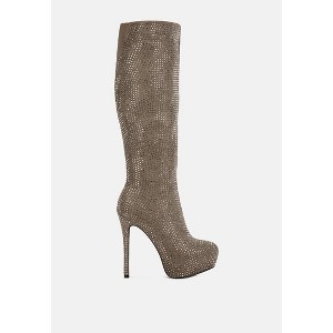 Nebula Rhinestone Embellished Stiletto Calf Women Boots - 1 of 4