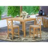 East West Furniture,3 Pc counter height pub set - Dining Table and 2 counter height Dining chair. - 2 of 3