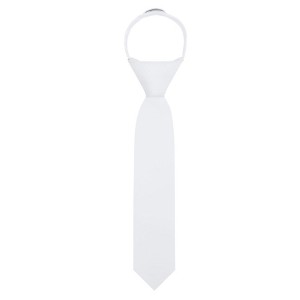 Jacob Alexander Young Boys' 11" Solid Color Pre-Tied Zipper Neck Tie - 1 of 4