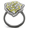 Slickblue Light Black Stainless Steel Ring, Multi-Color Synthetic Crystals, Women's Jewelry, Pave Style, Sizes 5-10 - 3 of 4