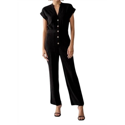 Women's Cap Sleeve Straight Leg Jumpsuit - Urban Daizy