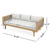 Christopher Knight Home Claremont Acacia and Rattan PE Outdoor 3 Seater Daybed with Cushions - 3 of 4