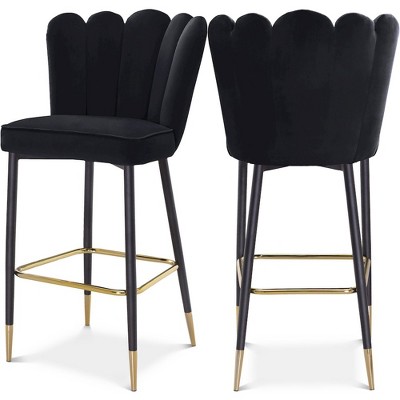 Meridian Furniture,Lily Velvet Stool, Set of 2