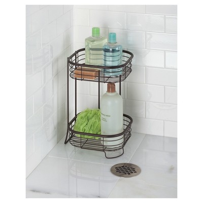Bronze 2-Tier Freestanding Metal Shower Organizer