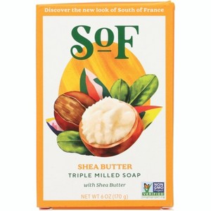 South of France Natural Body Care Bar Soaps French Milled Oval Soap - Shea Butter 1ct - 1 of 3