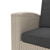 6pc All Weather Outdoor Conversation Set with Cushions: UV-Resistant Wicker, CorLiving - Includes Table & Ottomans - 3 of 4