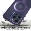 Vena For Apple iPhone 15 Pro Max Case Magsafe, Magnetic Ring Kickstand, Shockproof Crystal Clear Back Slim Protective Phone Case, Clear Purple - 4 of 4