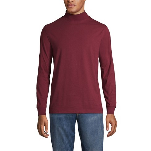 Lands End Men s Tall Super t Mock Turtleneck Medium Tall Rich Burgundy Target