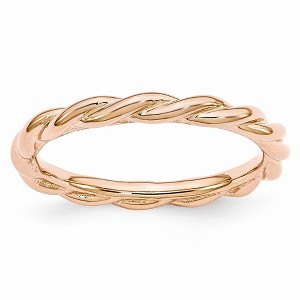 Black Bow Jewelry 2.25mm Pink Tone Sterling Silver Stackable Expressions Twist Band - 1 of 4