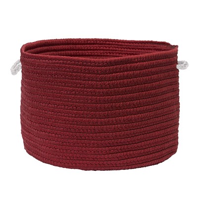 Colonial Mills Colorful Braided Toy Basket, 12"x12"x8", Ruby