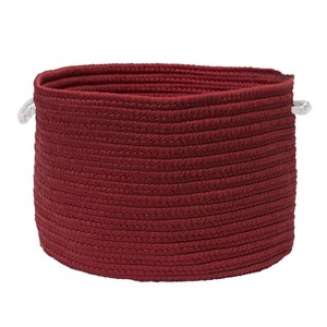 Colonial Mills Colorful Braided Toy Basket, 20"x20"x12", Ruby - 1 of 1
