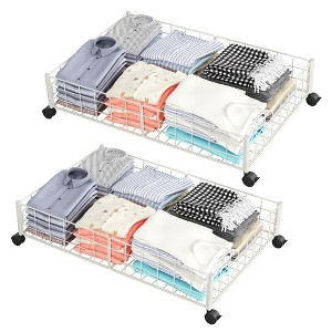 Whizmax 2 Pack Under Bed Storage with Wheels Rolling Containers Organizer Drawers Bins Cart for Clothes Blankets Shoes Linen Sweater - 1 of 4