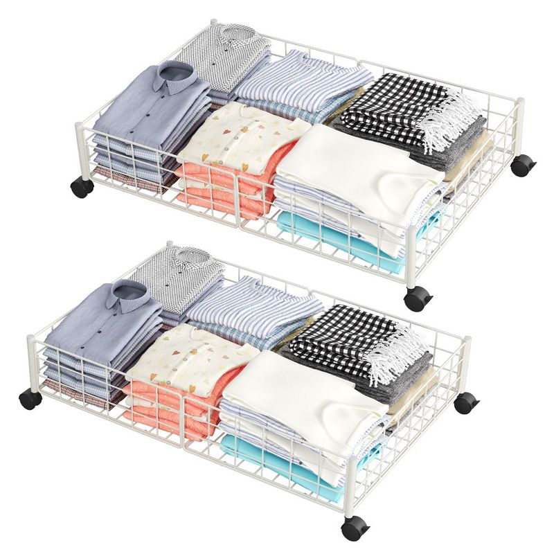Whizmax 2 Pack Under Bed Storage with Wheels Rolling Containers Organizer Drawers Bins Cart for Clothes Blankets Shoes Linen Sweater, 1 of 9