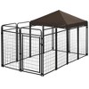 Resenkos Dog House, Pet House,Dog Cave,Dog Kennel with Waterproof Canopy, Dog Run with Galvanized Chain Link, Secure Lock Black - 4 of 4