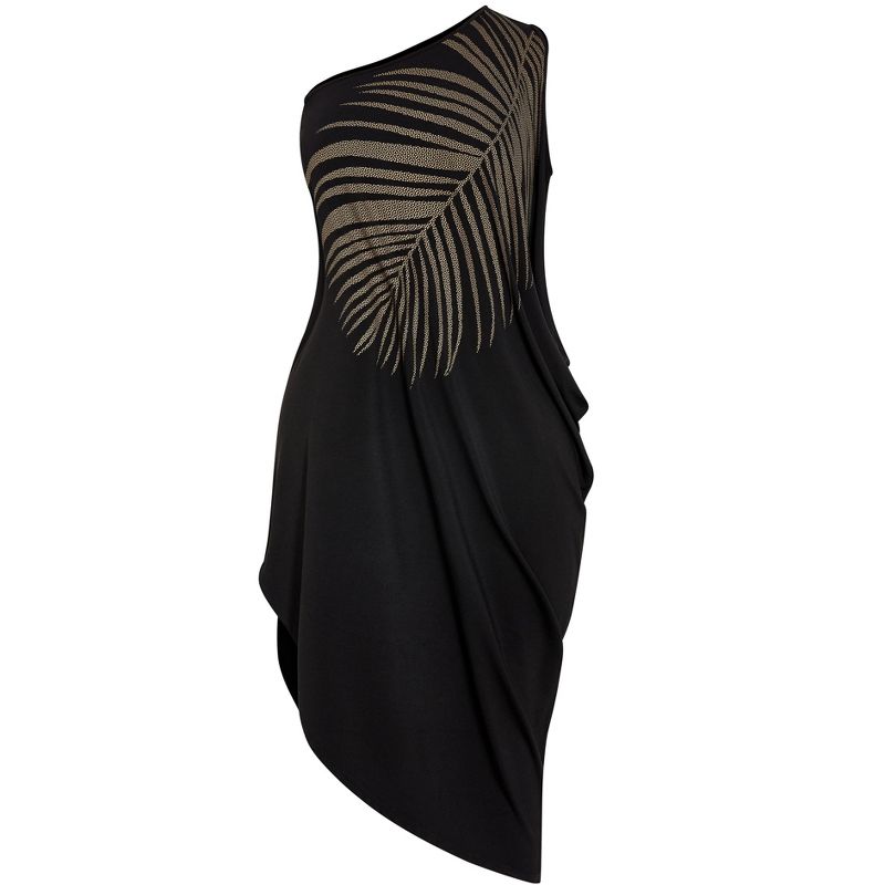 Women's Plus Size Palm Drape Maxi Dress - black | CITY CHIC, 3 of 4