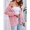 Women's Lightweight Crochet Cardigan Long Sleeve Hollow Out Kint Sweaters - 3 of 4