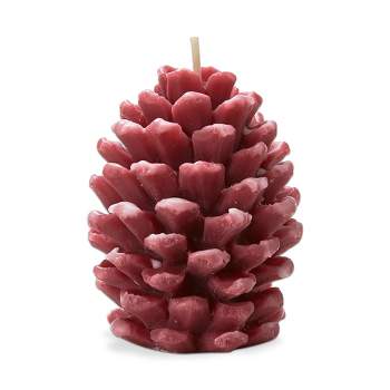 tag Frosted Pine Cone Candle Terracotta