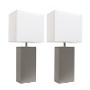 Lalia Home Lexington 21" Leather Base Table Lamps with Fabric Shade - 4 of 4