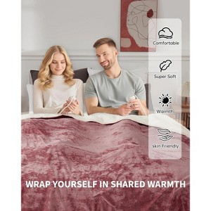 Washable Electric Heated Throw, Double-Side Velvet Soft Fast Heating Blanket, Heat Levels & Auto Off, Over-Heat Protection - 1 of 4