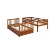 NicBex Twin over Twin Bunk Bed Convertible Design Pine Bed Frame with 2 Drawers, Ladder and Full Length Guardrails, No Box Spring Required, Brown - 4 of 4