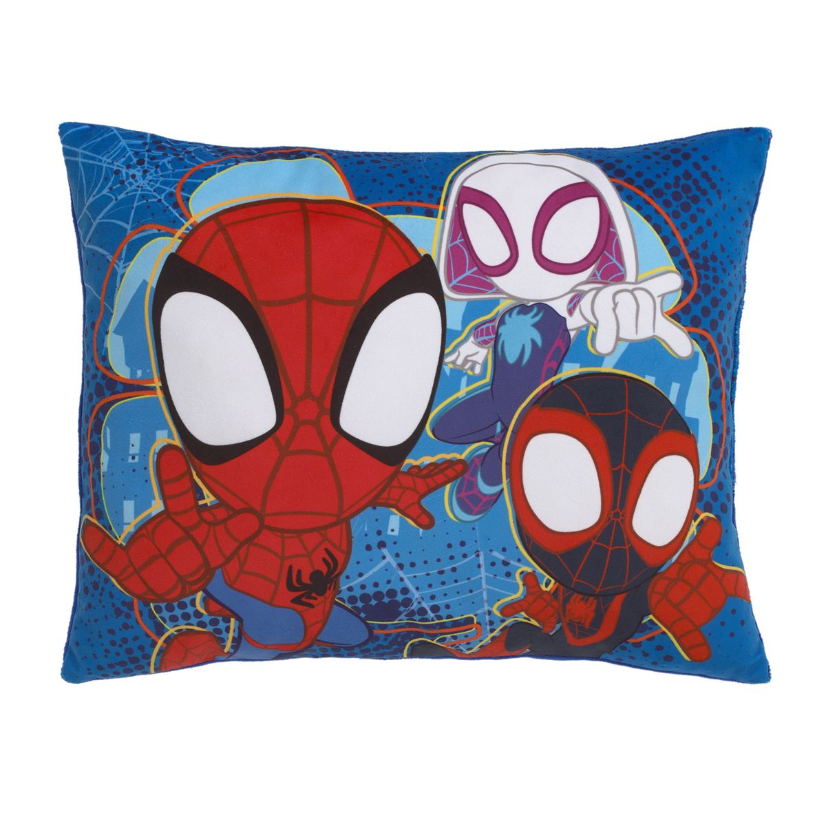 NoJo Marvel Spidey and his Amazing Friends Spidey Team Red, White, and Blue Super Soft Toddler Pillow