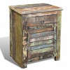 vidaXL End Table with 1 Drawer 1 Door Reclaimed Wood - 4 of 4