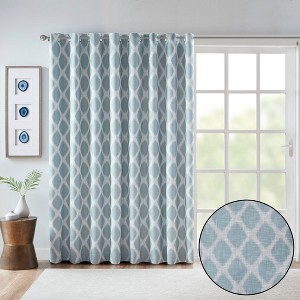 PAGED 84"x100" Printed Ikat Curtain Panel,Blackout Curtains for Bedroom,Window Patio Panel with Grommet Top,Living Room Curtains - 1 of 4