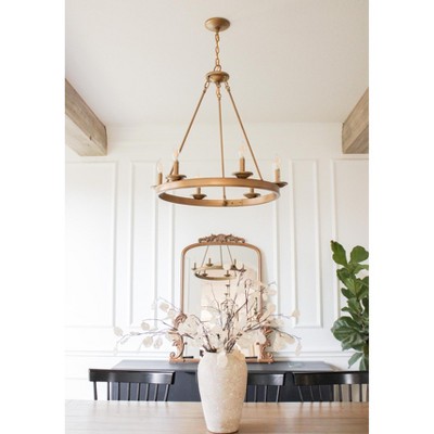 Elegant Gold Painted Iron 6-Light Adjustable Chandelier
