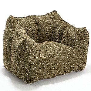 Cesicia 47.2 in-W x 36.2 in-D x 30.7 in-H Beige Chenille Square Bean Bag Sofa Chair - 1 of 4