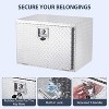 "24" Aluminum Diamond Plate Tool Box, Lockable Truck Storage Chest with Sliding Shelf, Waterproof Organizer for Pickups, RVs & Trailers - 2 of 4