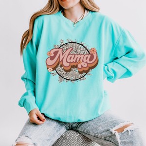 Simply Sage Market Mama Leopard Circle Lightweight Garment Dyed Sweatshirt - 1 of 4