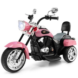 Infans 6V Kids Ride On Chopper Motorcycle 3 Wheel Trike with Headlight and Horn Pink - 1 of 4
