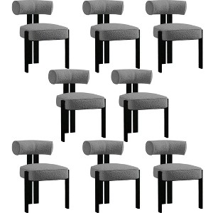 Upholstered Dining Chairs,Modern Boucle  Dining Room Chairs with  Ergonomic Curved Back , Comfortable Kitchen Chairs - 1 of 4
