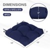 Aoodor 19x19x5 Inch Tufted Outdoor Chair Cushions, Water and Fade Resistant Polyester Dining Chair Pads with Ties for Patio Furniture, Set of 4 - 4 of 4